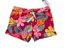 Carter  s Toddler Girls Floral Patterned Pull-On French Terry Shorts Size 4T 14
