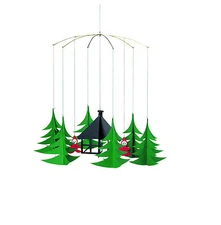 Flensted Pixies in the Christmas Forest Holiday Elf Elves Hanging Mobile Danish