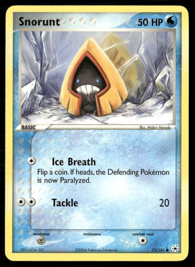 SNORUNT 73/101 COMMON HIDDEN LEGENDS POKEMON NM