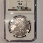 1887 Philadelphia Morgan Silver Dollar NGC MS 62