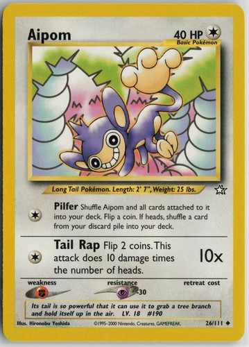 Aipom 26/111 Neo Genesis Uncommon Pokemon Card
