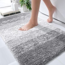 OLANLY Bathroom Rug Mat 30x20, Extra Soft and Absorbent 30" x 20", Light Grey