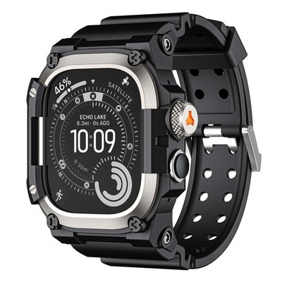 For Apple Watch Ultra 3/2/1 49mm Silicone Bands + Metal Bumper Shockproof Case