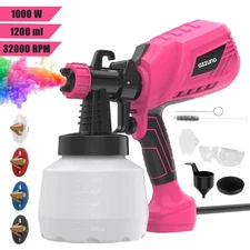 New Pink Paint Sprayer1000W HVLP 1200ML High Power Corded Spray Paint Gun