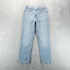 Madewell Jeans Womens 26 Blue Perfect Vintage Straight Light Wash Raw Hem