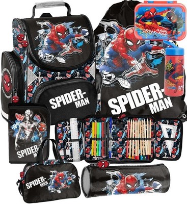SPIDERMAN Schulranzen set 7in1 Ranzen rucksack Federmappe Turnbeutel SPIDER-MAN