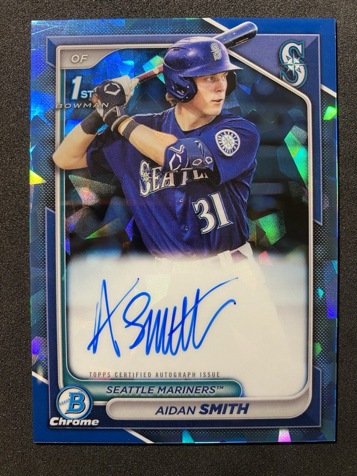 2024 Bowman Chrome Sapphire Aidan Smith Blue Refractor 1st Auto