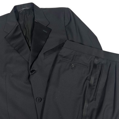 Canali Proposta 2 piece Suit Satin Detail 100% Wool Made in Italy Men's 54L Luxe