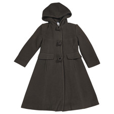 Rothschild Girls Sz 7 Brown Rosette Hooded Wool PeaCoat Dressy Winter Cozy Warm