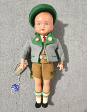 Tag Gura Vintage German Celluloid Bavarian Boy Doll Traditional Clothing