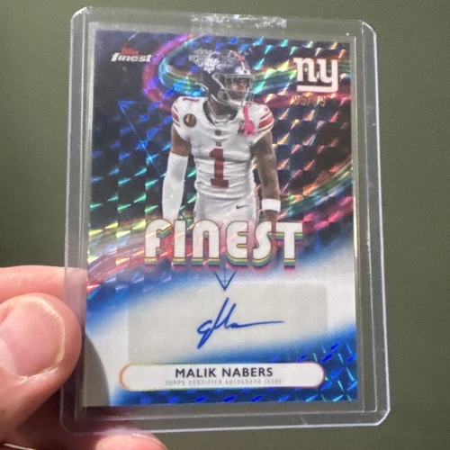 Topps Finest Football 2025 Malik Nabers Blue Finest Autographs FA-MN Auto /99