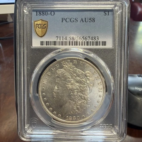 1880 O New Orleans Mint U.S. Silver Morgan Dollar PCGS Gold Shield True View AU