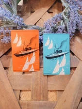 Vintage Art Deco Boat Ship Playing Cards, Midcentury Swap Card, Trade Card
