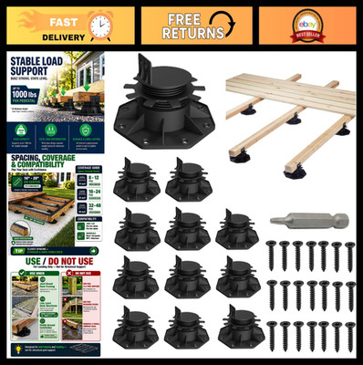 12-Pack Adjustable Deck Support Pedestals 1.18''-2.36'' for Joist Framing, Ground