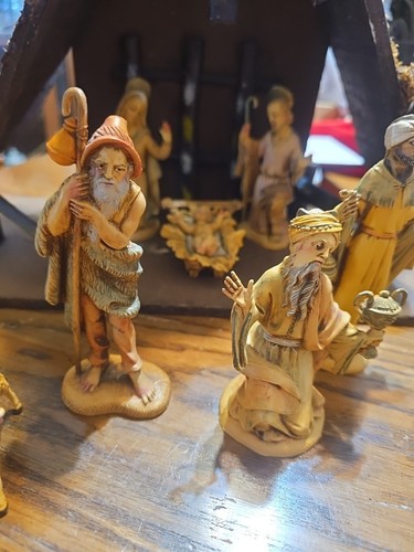 Vintage Depose Italien Krippe Set 13 Stück Lot Set Spinne Fontanini Stall 5" - Bild 12 von 13