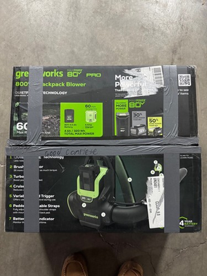 #ad Greenworks 80V 800CFM Backpack Leaf BlowerLeaf Tarp 4Ah Battery amp; Rapid Charger $329.00