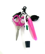 Badge Reel Buddy Mini Clip on 6 Piece Pink Bundle Accessories Set