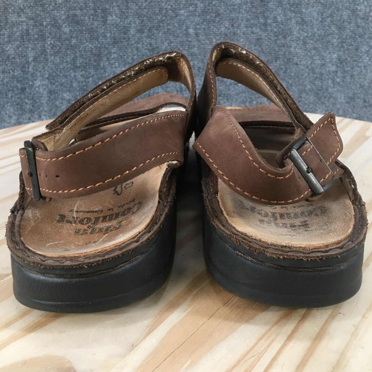 Finn Comfort Brown Leather Double Velcro Orthopaedic Sandals Size 44 Men 10.5 Finn Comfort – Sole To Soul Footwear Inc main image 4