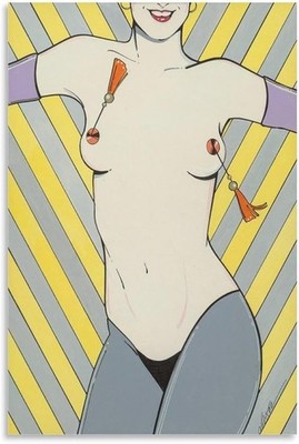 Patrick Nagel No Hassle Tassle Paper Poster 1980s Art Print 24x36  Wall Decor