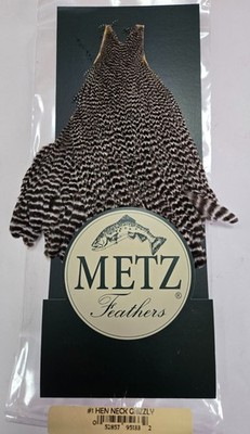 Metz#1  Hen Neck   ''  Grizzly  ''  Dry, Soft Webby Hackle