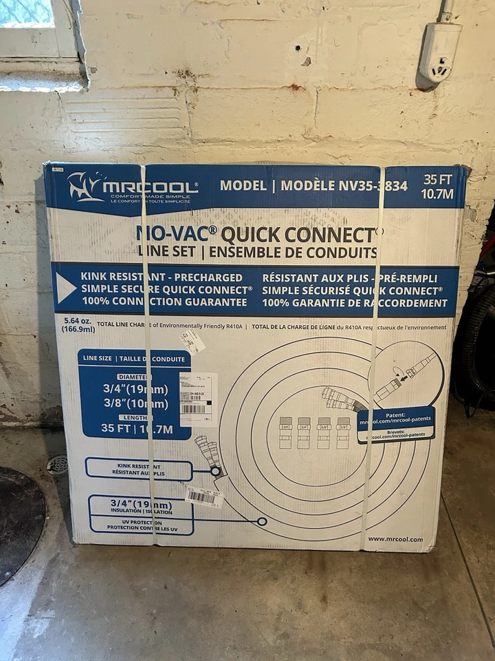 Juego de línea precargada sin vacío MrCool con extremos de línea de 3/8" y 3/4" - 35 pies R410a Foto 2 de 2