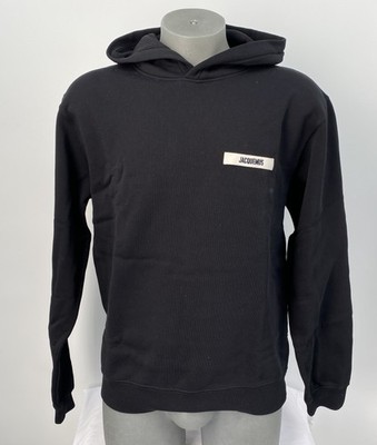 Jacquemus Hoodie Black Size L The Gros Grain Logo Patch Pullover Cotton