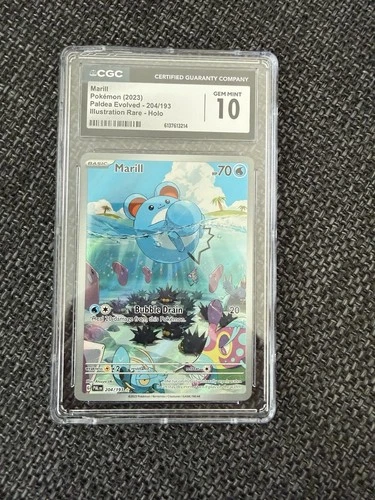 Pokemon CGC 10 GEM MINT Paldea Evolved IR #204/193 - Marill