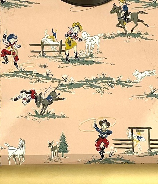 Vintage 1940s Cowboy Western Children Nursery Wallpaper UNUSED 3 Rolls RARE
