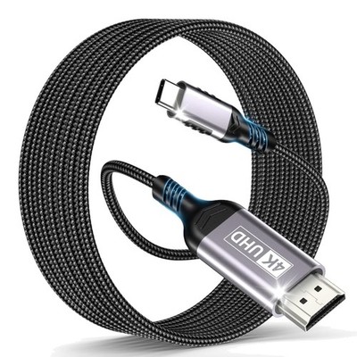 USB C HDMI Kabel 4K 1.8M, Thunderbolt, kompatibel mit MacBook, iPad, Samsung