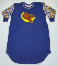 Vintage 90s Yikes Oversized Loungewear Nightgown Sweatshirt Teddy Bear Pocket