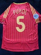 Puyol #5 Spain 2006 Medium Soccer Jersey Retro Home M Red