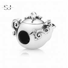 925 Sterling Silver Teapot Charm Bead for Bracelets - Enchanted Tea party