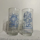 Vintage Coca Cola Collegiate Crest Collection Glasses UNC Tar Heels Set of 2