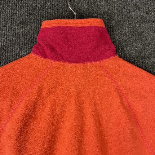 The North Face Womens Sweatshirt Large Orange 1/2 Zip Long Sleeve Fleece Logo - Picture 18 of 21