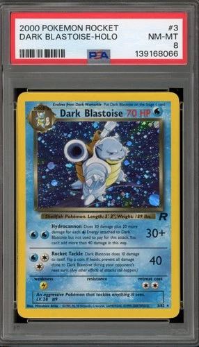Pokemon Dark Blastoise Team Rocket Unlimited Holo Rare #3 PSA 8