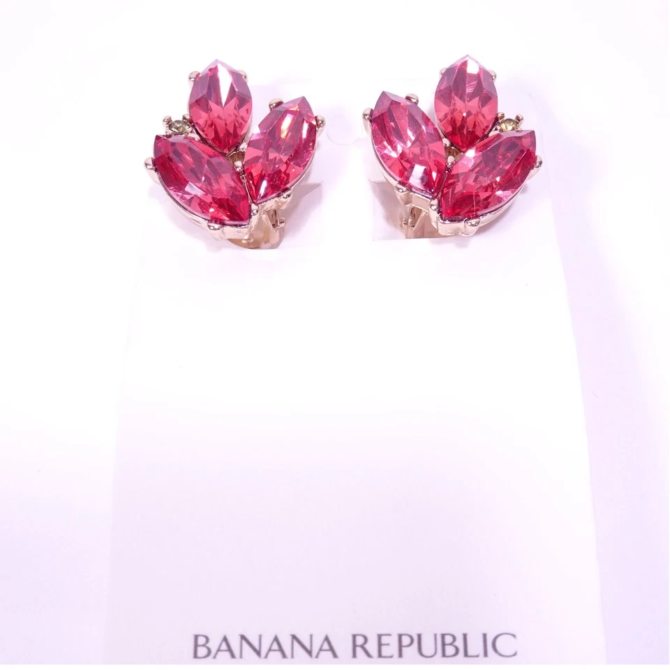 Banana Republic Women's Ruby REd Crystal Statement Garlands Earrings NWT 98 - Image 2 of 4