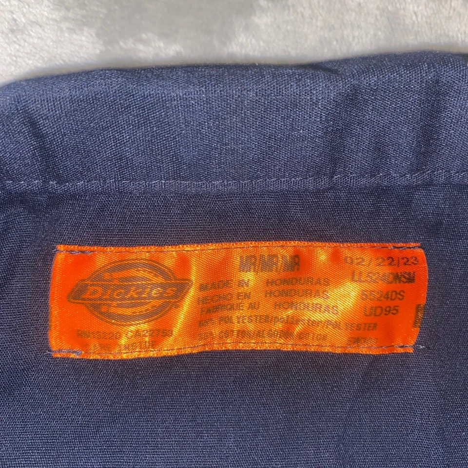 Camisa de Trabajo Dickies Para Hombres Manga Larga Abotonada Gris Marino Panel Bolsillos Talla M Nueva con Etiquetas Foto 3 de 4