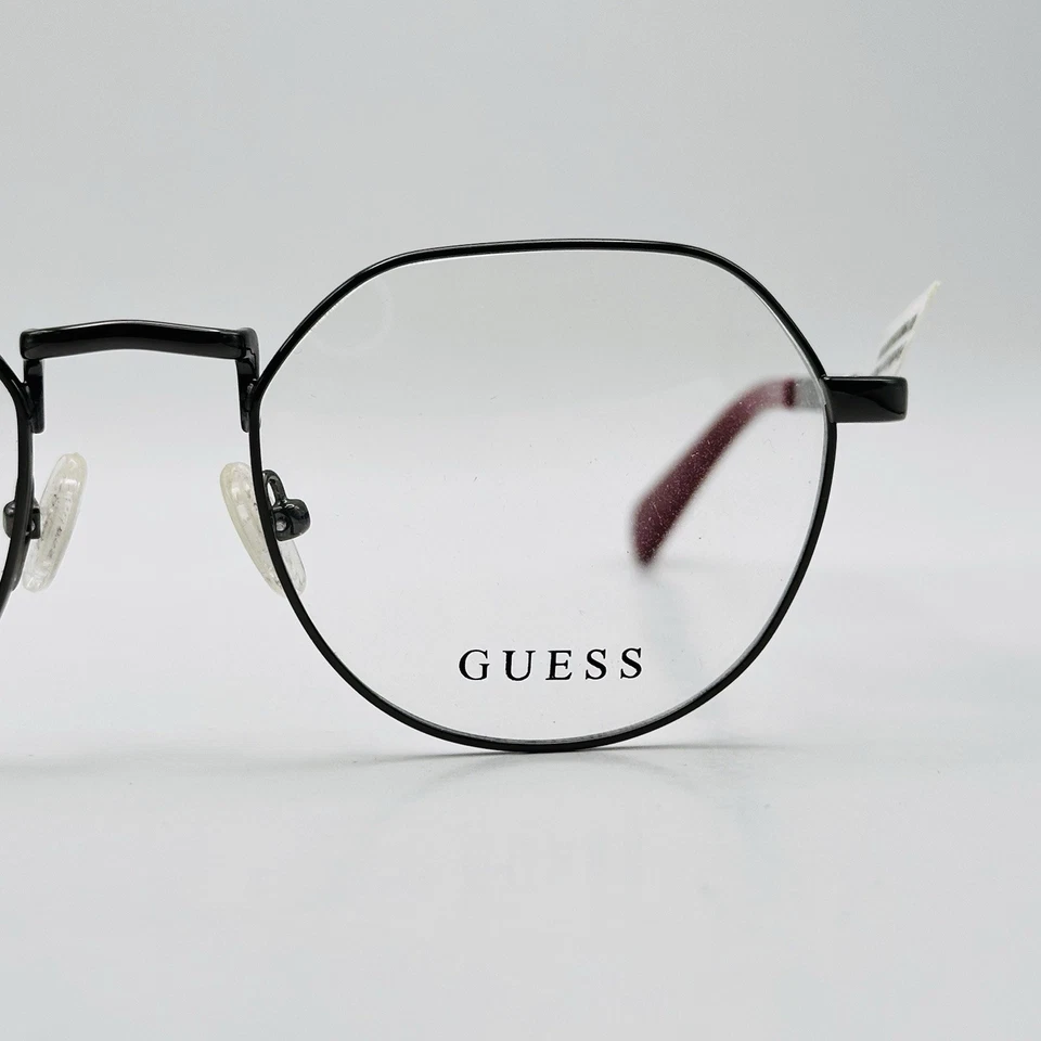 Guess Eyeglasses Women Round Panto Gray Metallic Red Mod. GU1968 New - Image 2 of 4