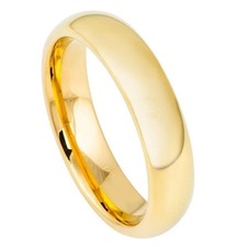 5mm Unisex High Polish Wedding Band Ring Comfort Fit 14k Solid Yellow Gold