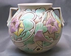 Roseville 1935 2 Handled "Morning Glory" White # 269-6" W/ Metal Frog Insert