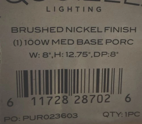 Quoizel 8" Piccolo Mini Pendant, Brushed Nickel - QPP3402BN Ceiling Light - Picture 1 of 5