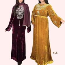 Kaftan Eid Moroccan Dress Dubai Abaya Farasha Long Gown Ramzan Georgette SALE