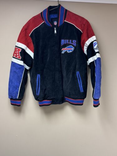 Buffalo Bills Vintage Wildleder Lederjacke Größe XL NFL Football AFC