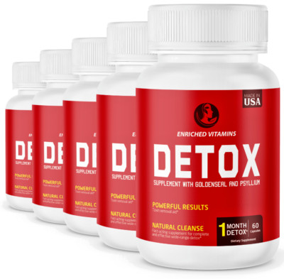Body Cleanse Detox & Repair Formula + Herbs Support Fast-Acting DETOX  5 Bottles