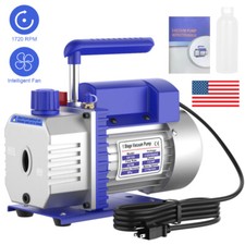 4CFM 1/3hp Rotary Vane Deep Vacuum Pump HVAC R410a R134 AC Air Refrigerant