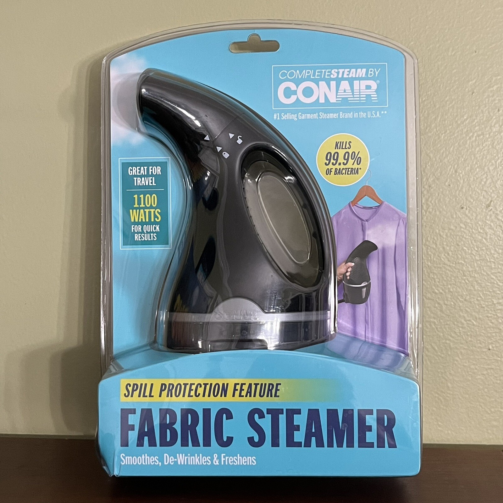 Complete Steam by ConairFabric Steamer, Spill Protection Black