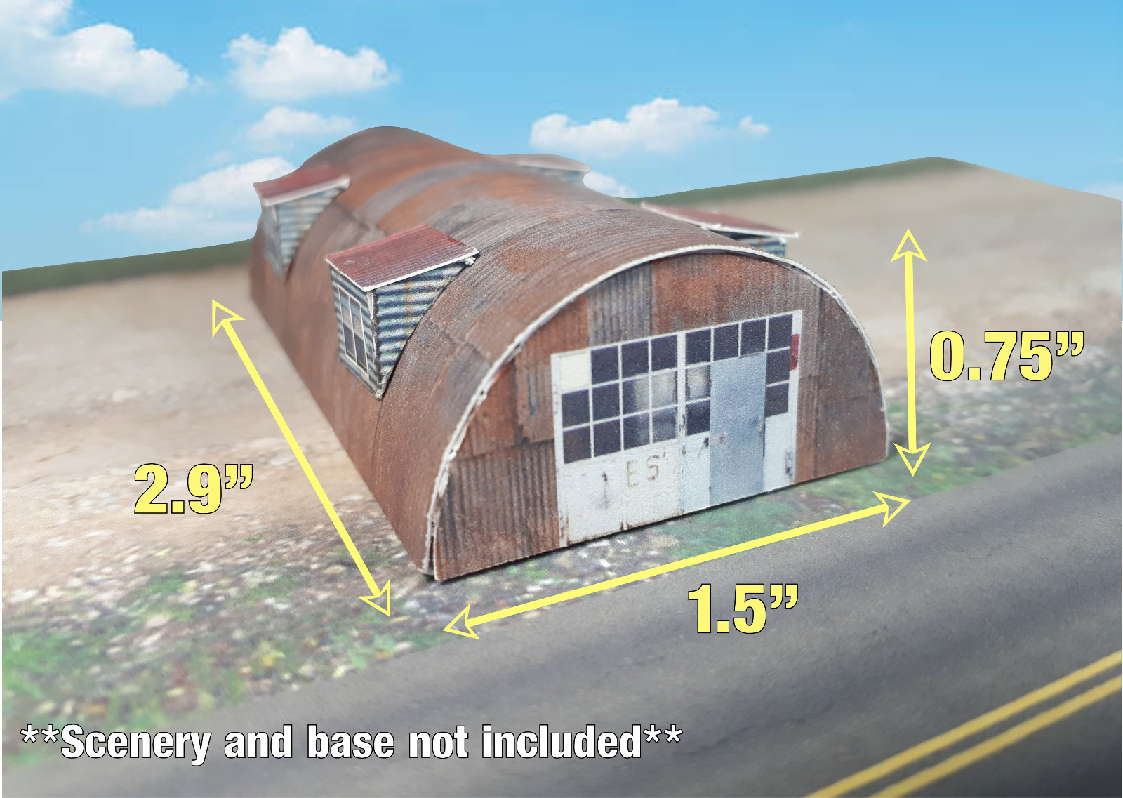 N Scale Building Quonset Hut **PreCut** CARD STOCK (PAPER) PreCut