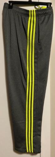 Adidas Gray Green Stripes Logo Sweat Pants Mens Size XL Drawstring Waist Pockets - Picture 9 of 22