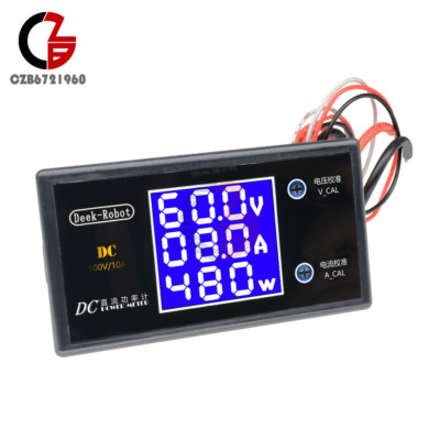 10A/0-100V Digital DC Voltage Current Power Energy Meter LCD Voltmeter Ammeter E