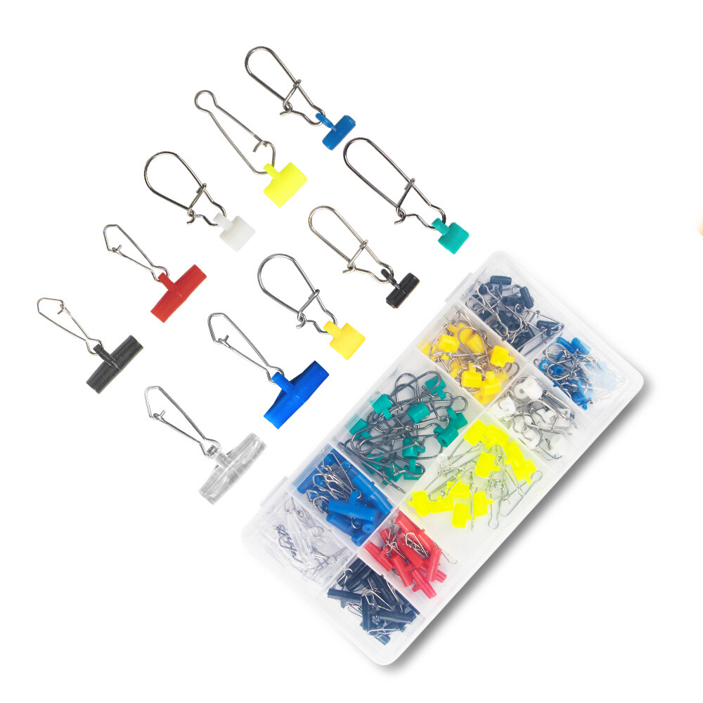 Dr.Fish 100pcs Stainless Steel Sinker Slide w' Hook Snap Box Catfish Saltwater 